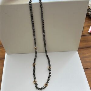 Stella & Dot Black and Gold Beaded Necklace Jewelry